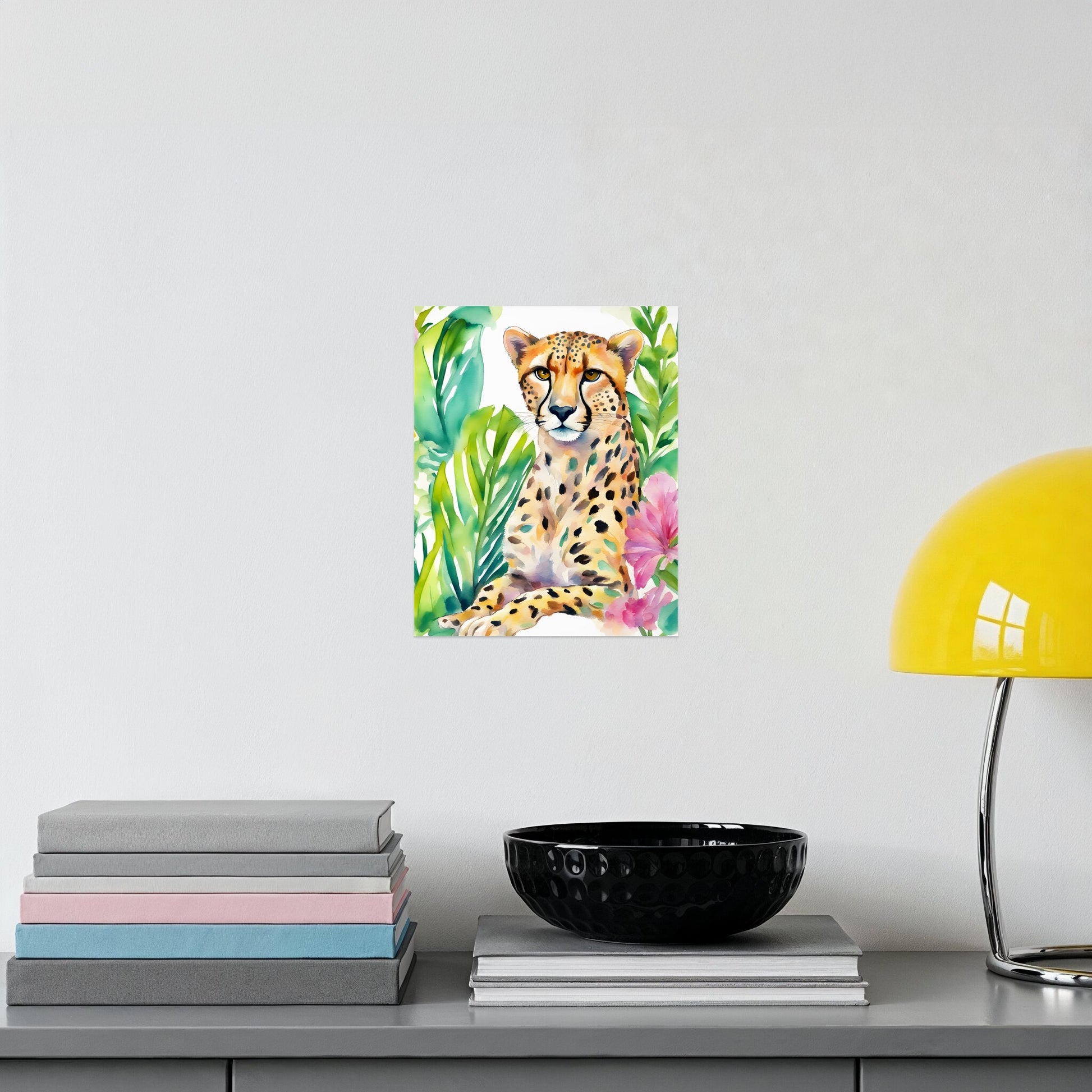 Cheetah In Jungle Setting Wall Art Decor