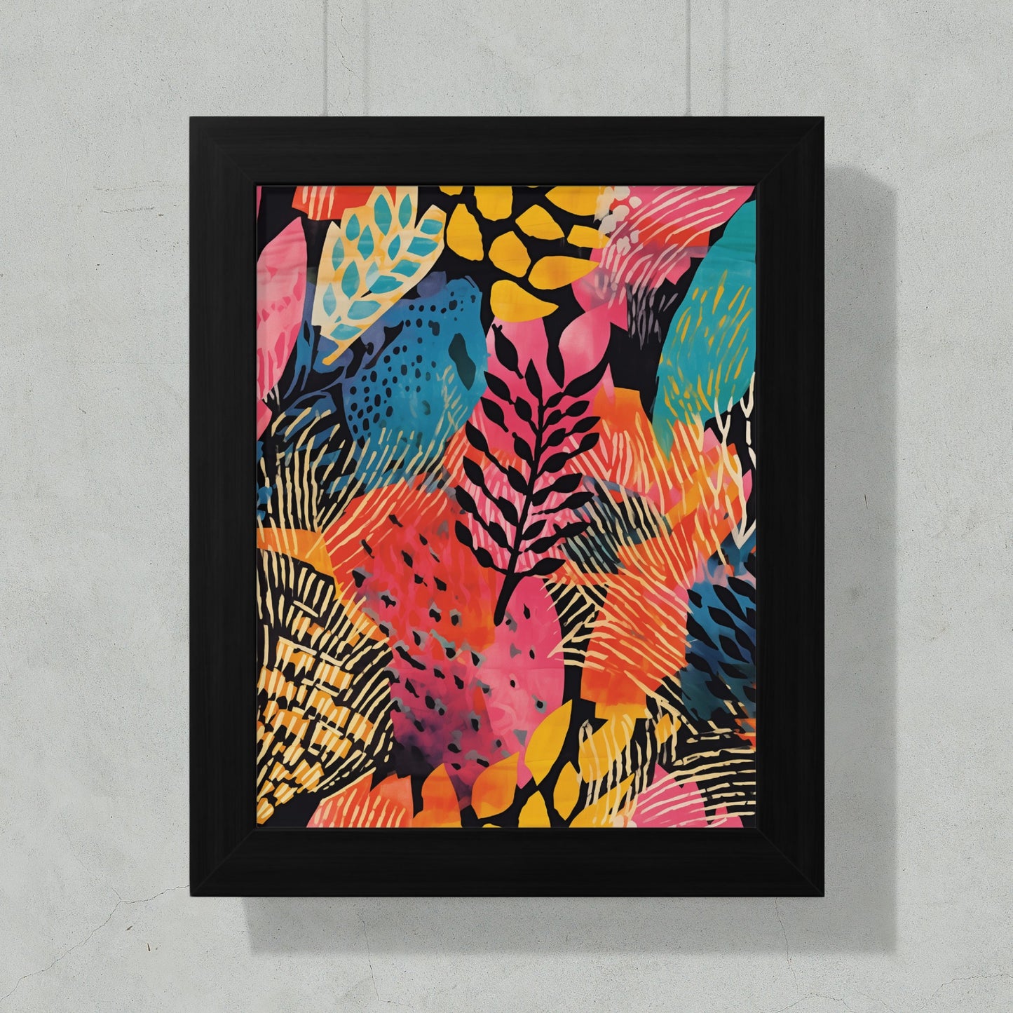 Colorful Abstract Leaf Design Wall Art Decor