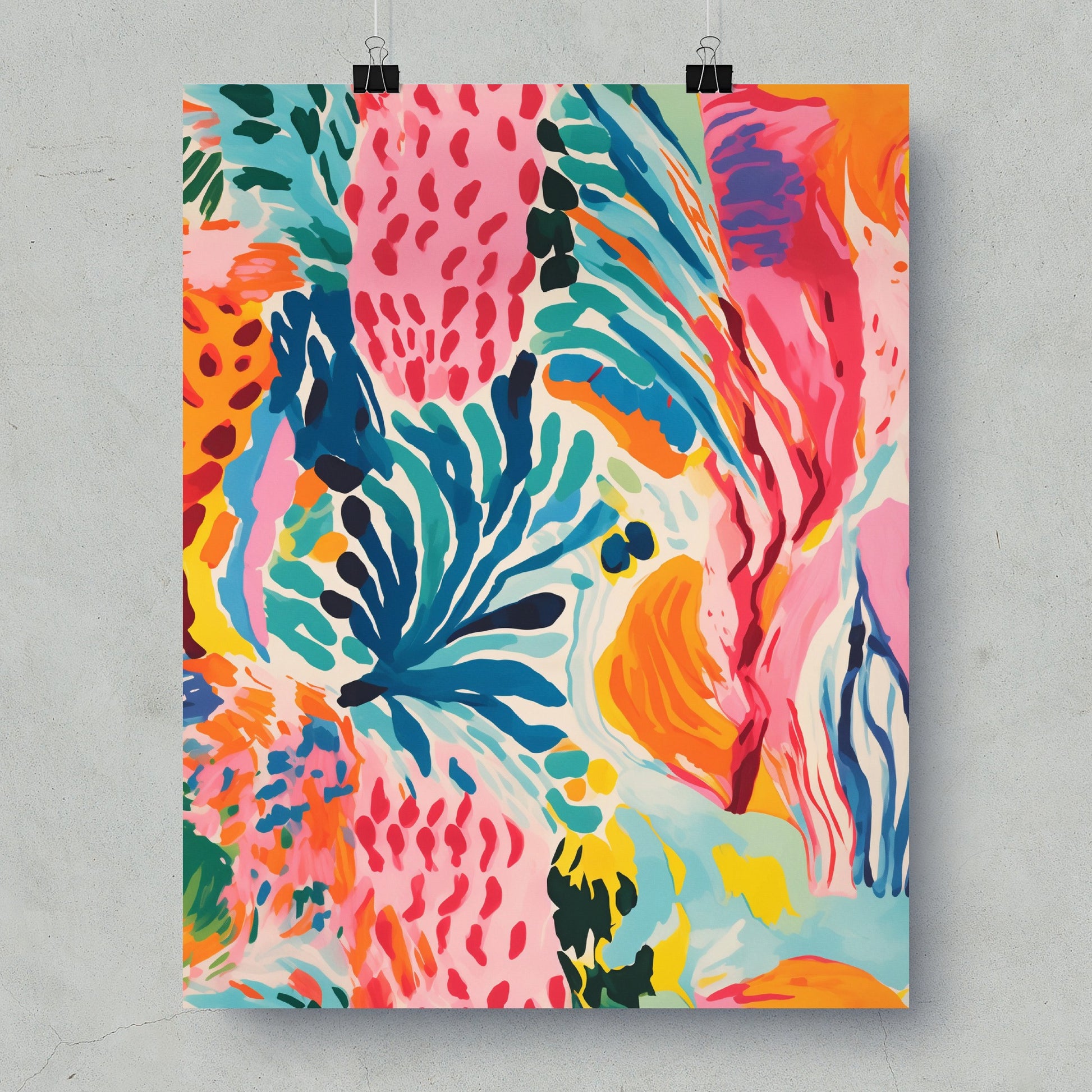 Vibrant Abstract Art Print Colorful Wall Decor Artwork