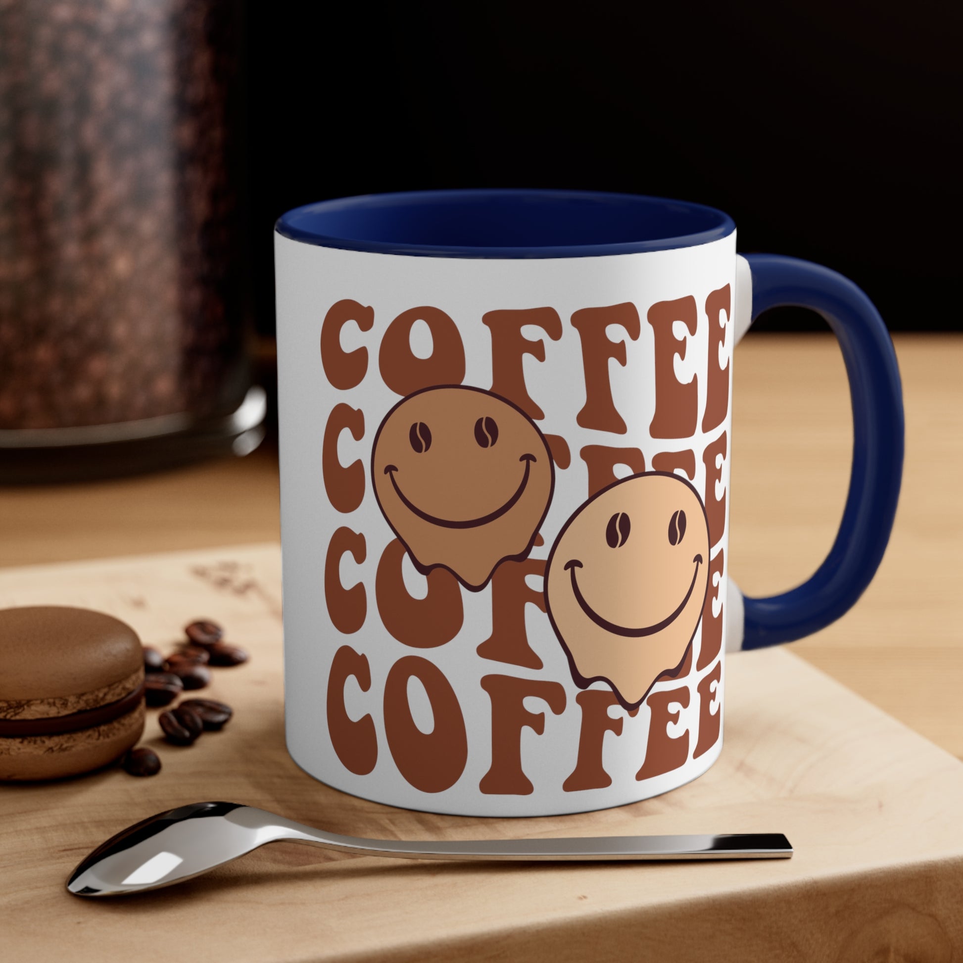 Smiling happy face accent coffee mug inspirational cup