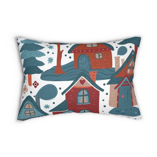Bohemian Lumbar Pillow, Cottagecore, Holiday Pillow Cover, Cute Unique Accent  Pillow