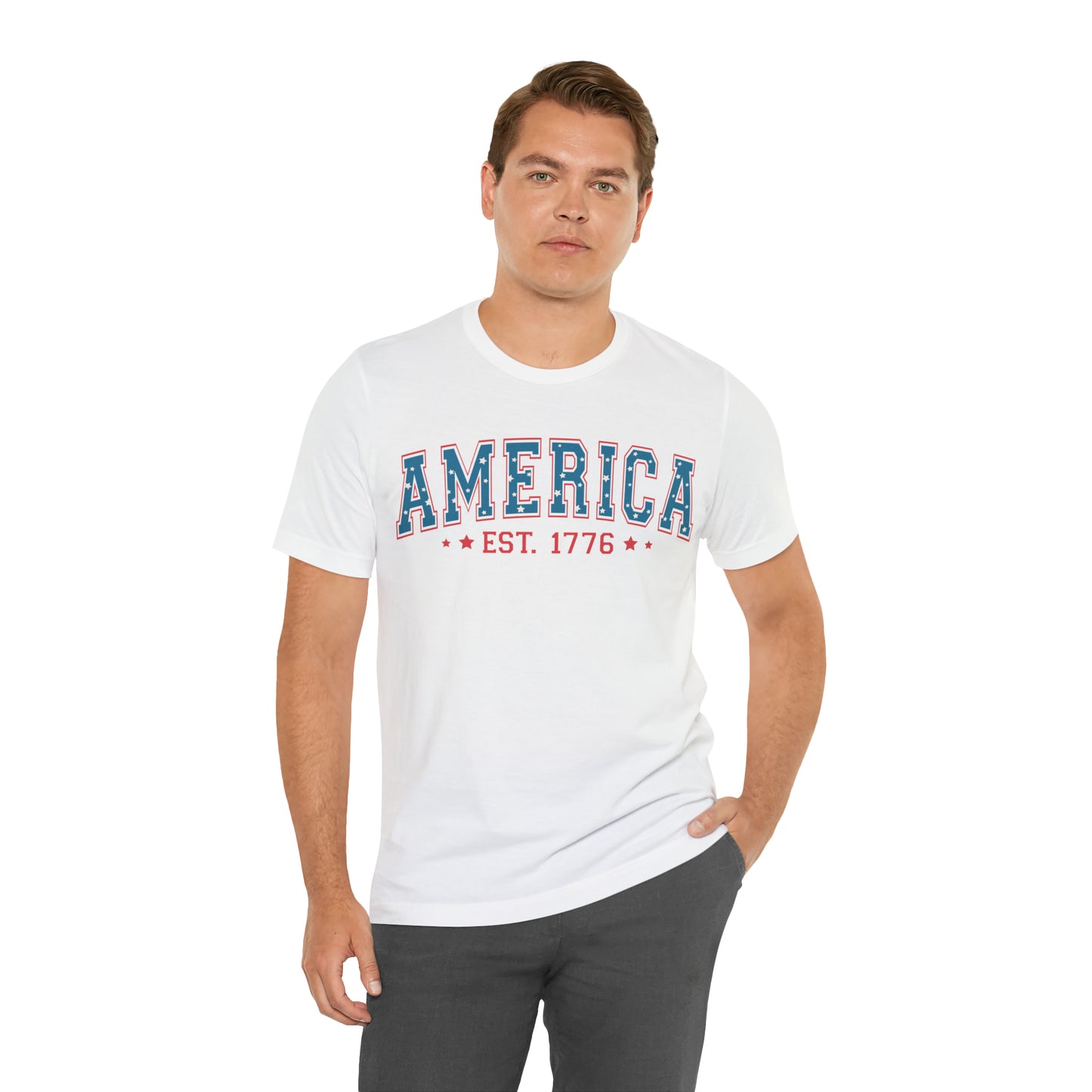 America 4th of July T-Shirt for Unisex Jersey Short Sleeve Graphic Tee