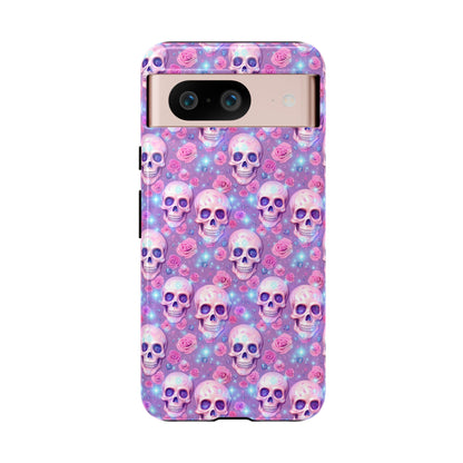 Phone Case - Skull and Roses Pastel Goth Tough Case