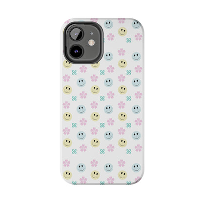 Smiley Face Retro Tough Phone Case, Cute Cool Trendy Biodegradable Phone Case