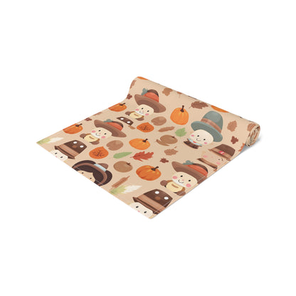 Cute Fall Table Runner, Kawaii Table Decoration, Holiday Table Cloth Modern