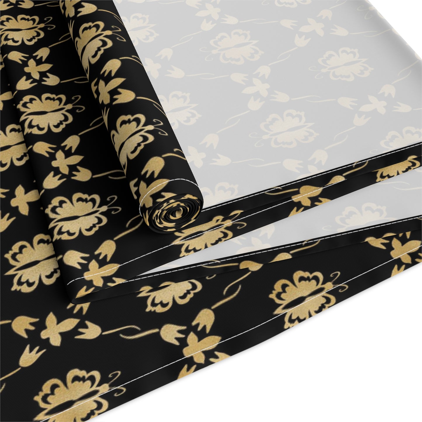 Black Gold Table Runner, Elegant Table Decoration, Modern Holiday Table Cloth