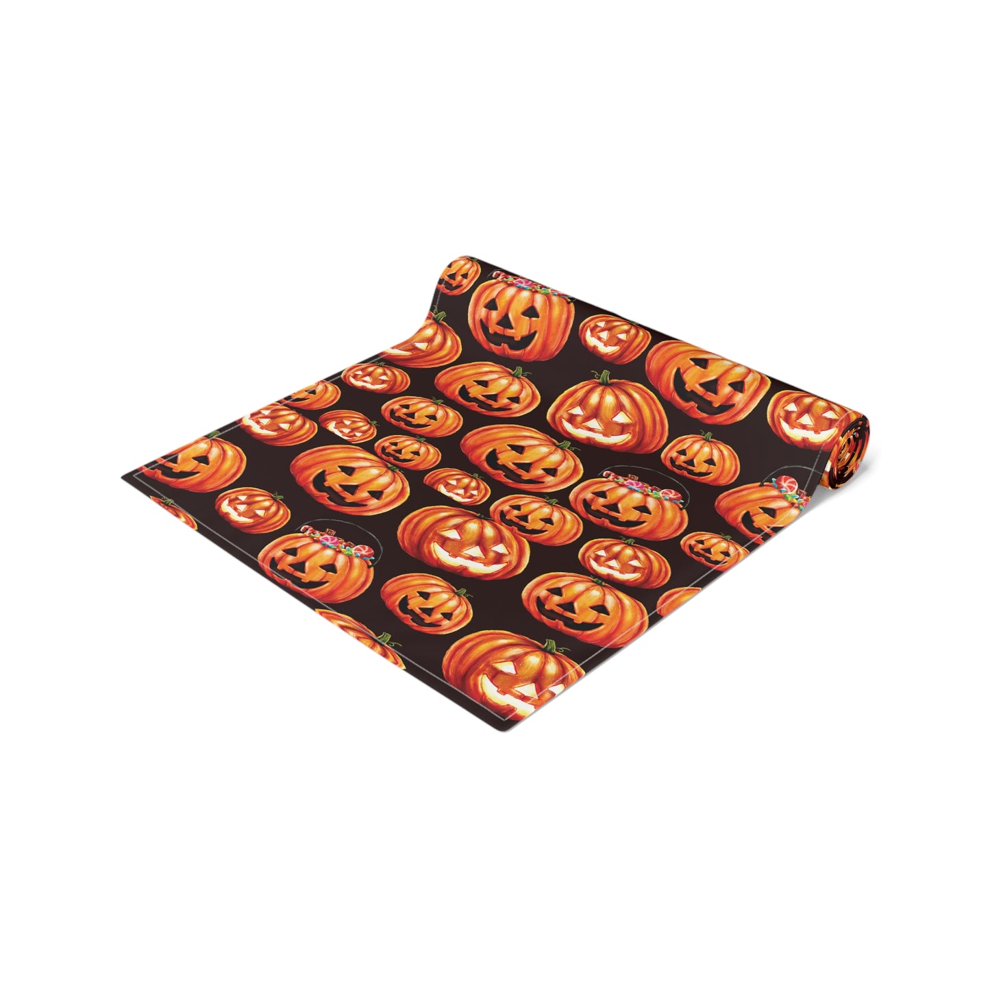 Halloween Pumpkins Table Runner, Holiday Table Cloth Cute Table Decor