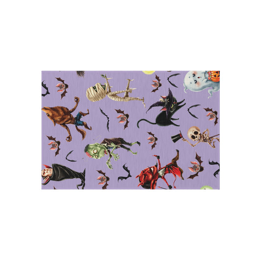 Halloween Outdoor Rug, Spooky Gothic Halloween Mat, Cute Horror Area Rug