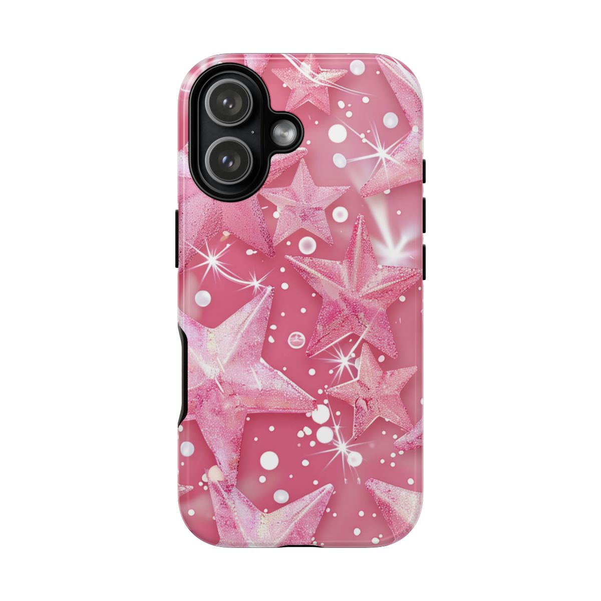 Glittery Pink Star Design Phone Case