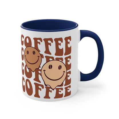 Cute Coffee Mug, Happy Face Funny Ceramic Mug Cup 11oz