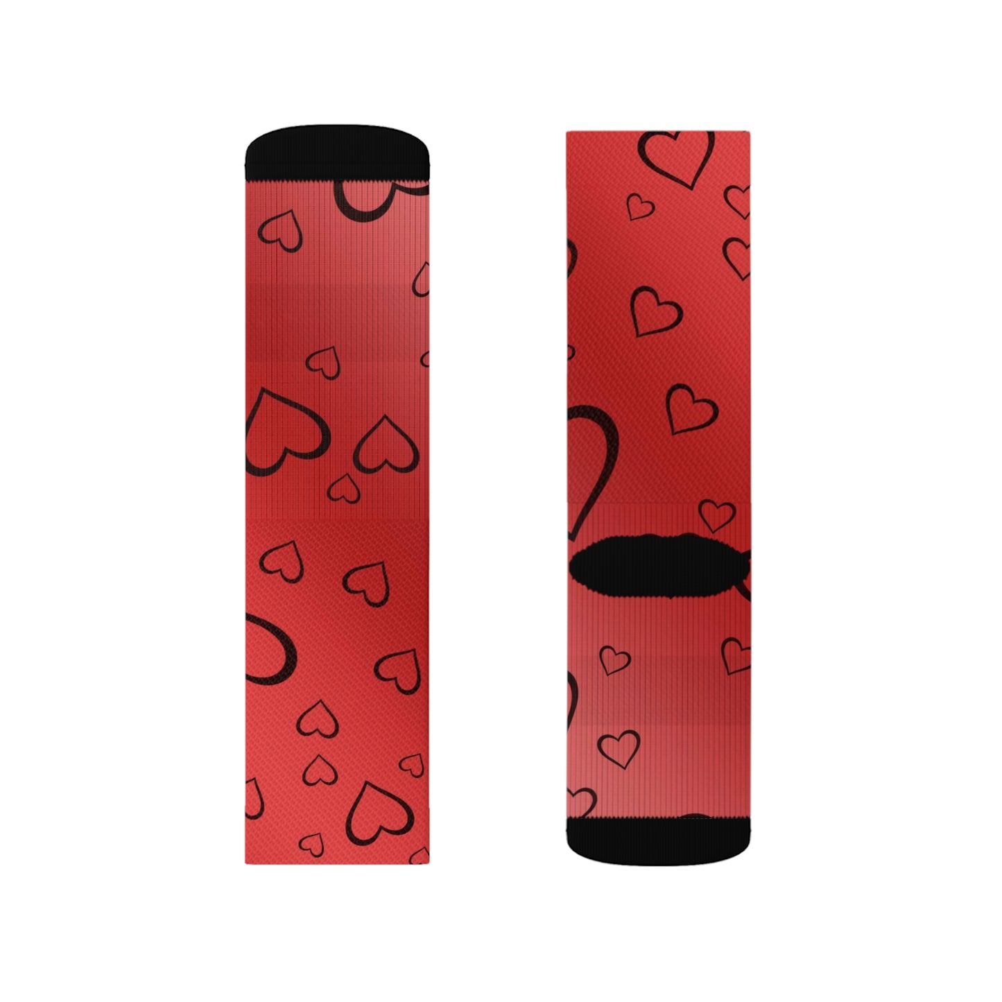 Red Heart Valentine Sublimation Socks Cute Cool Fun Novelty Socks Unisex
