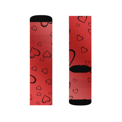 Red Heart Valentine Sublimation Socks Cute Cool Fun Novelty Socks Unisex