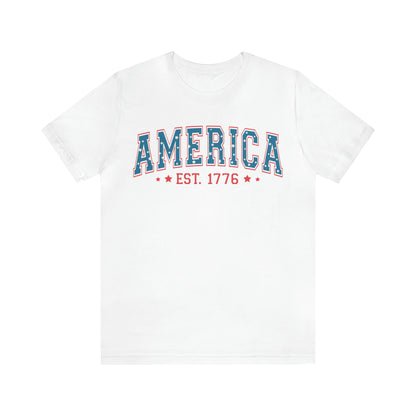 America 4th of July T-Shirt for Unisex Jersey Short Sleeve Graphic Tee