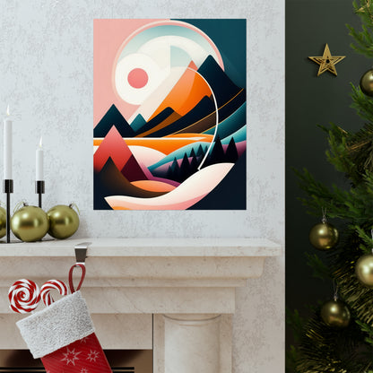 Mid-Century Modern Wall Art Print, Wall Room Decor Premium Matte Vertical Poster