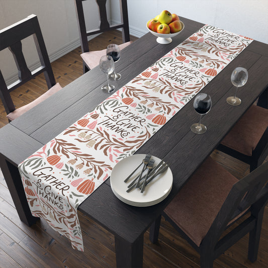 Thanksgiving Table Runner, Elegant Table Decoration, Fall Holiday Table Cloth,