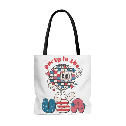 Funny 4th of July Tote Bag, Retro Party in the USA Cute Beach Summer Tote