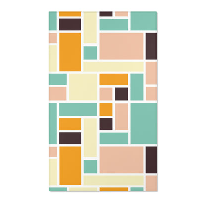 Mid Century Modern Area Rug, Colorful Decorative Living Room Rug