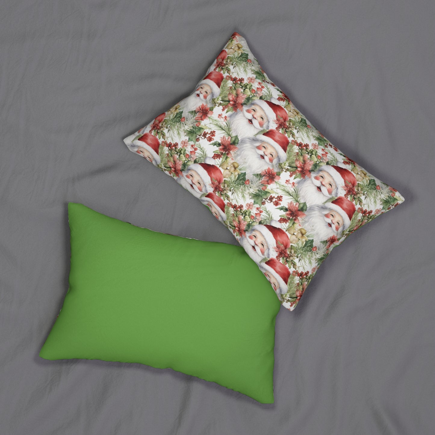 Santa Lumbar Pillow, Christmas Lumbar Pillow, Holiday  Couch Pillow Cover