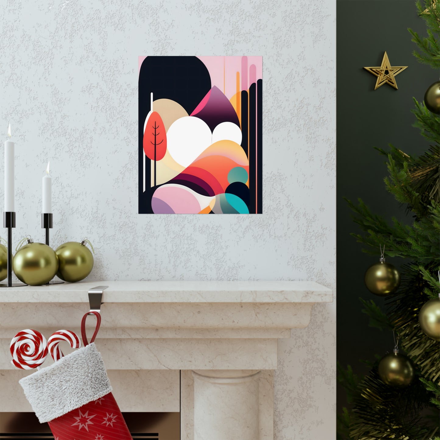 Mid-Century Modern Wall Art Print Contemporary Wall Accents Poster