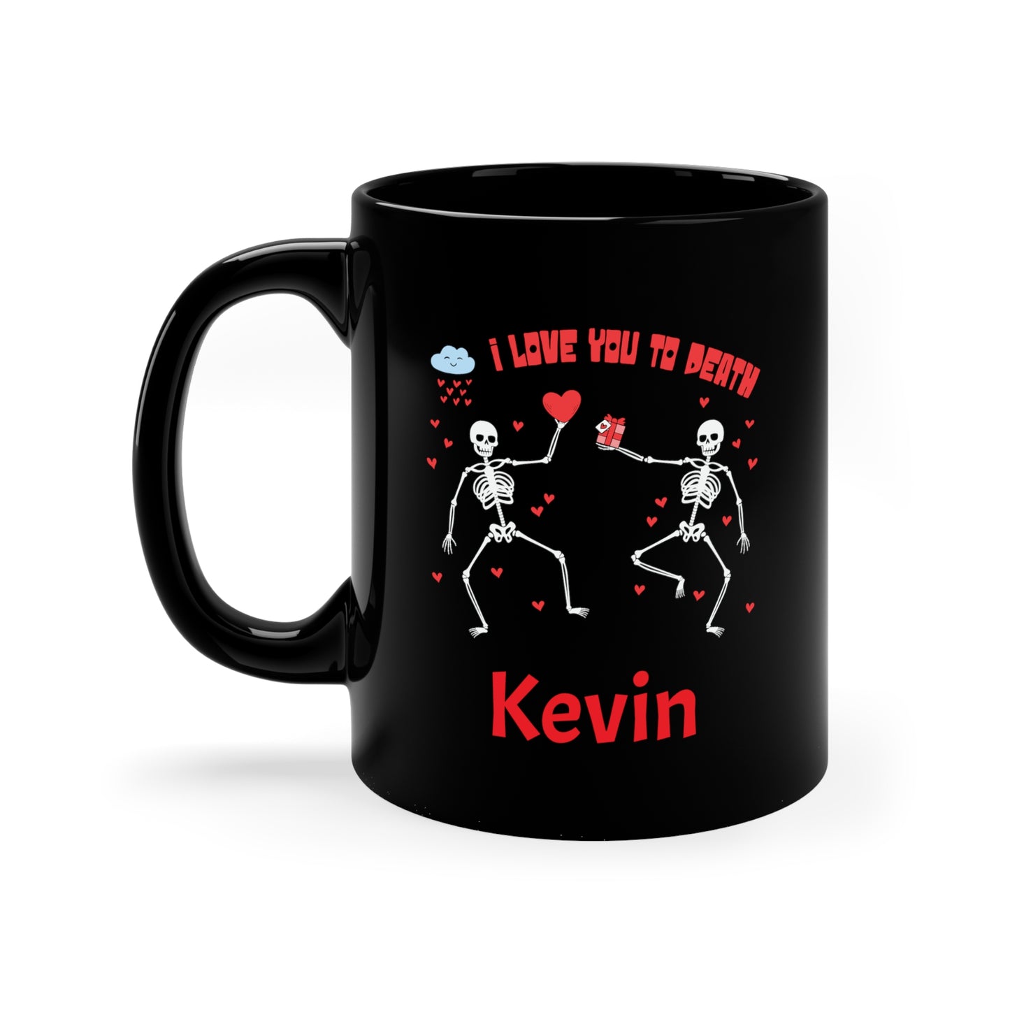 Dancing Skeleton Valentine Personalize Coffee Mug, Funny Goth Valentine Day Gift