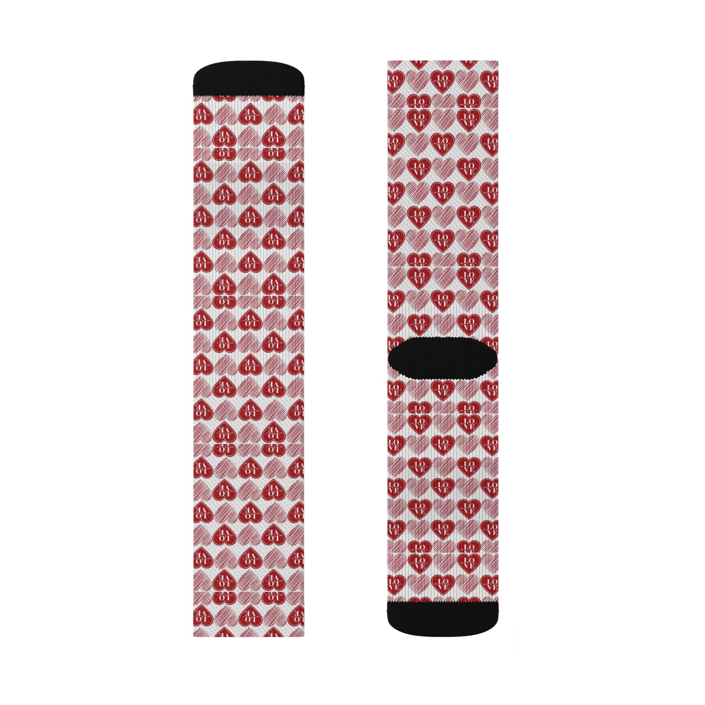 Habensens Heart Socks, Cute Fun Novelty Valentine's Socks, Sublimation Socks,