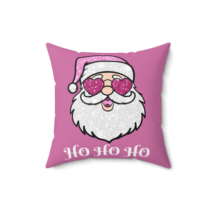 Pink Santa Throw Pillow Cover, Cute Santa Pillow, Christmas Pillow Cover, Holiday