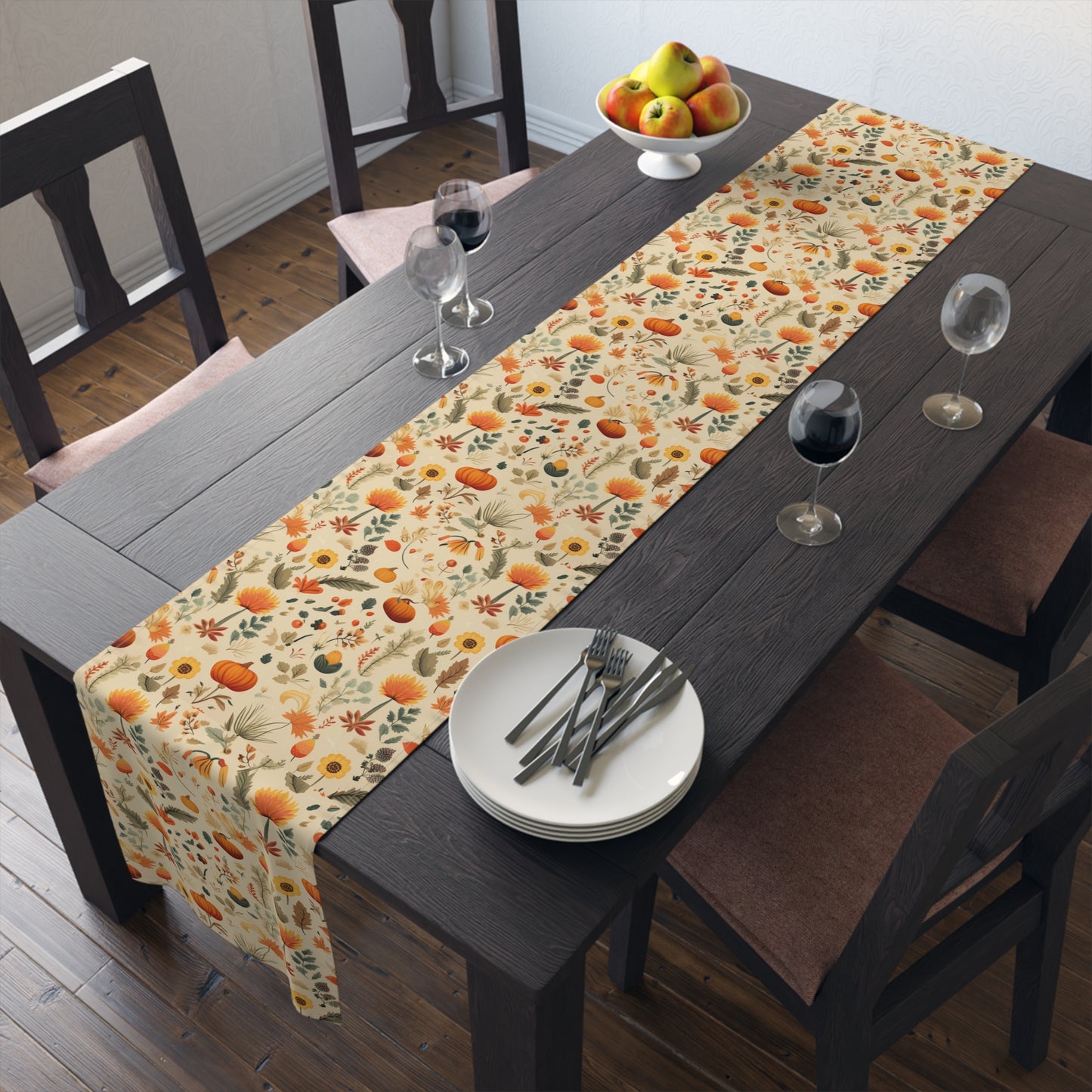 Fall Table Runner, Elegant Table Decoration, Holiday Table Cloth Modern