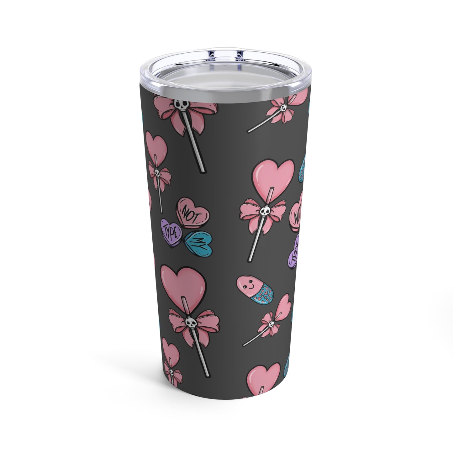 pastel goth valentines day tumbler cup 20oz