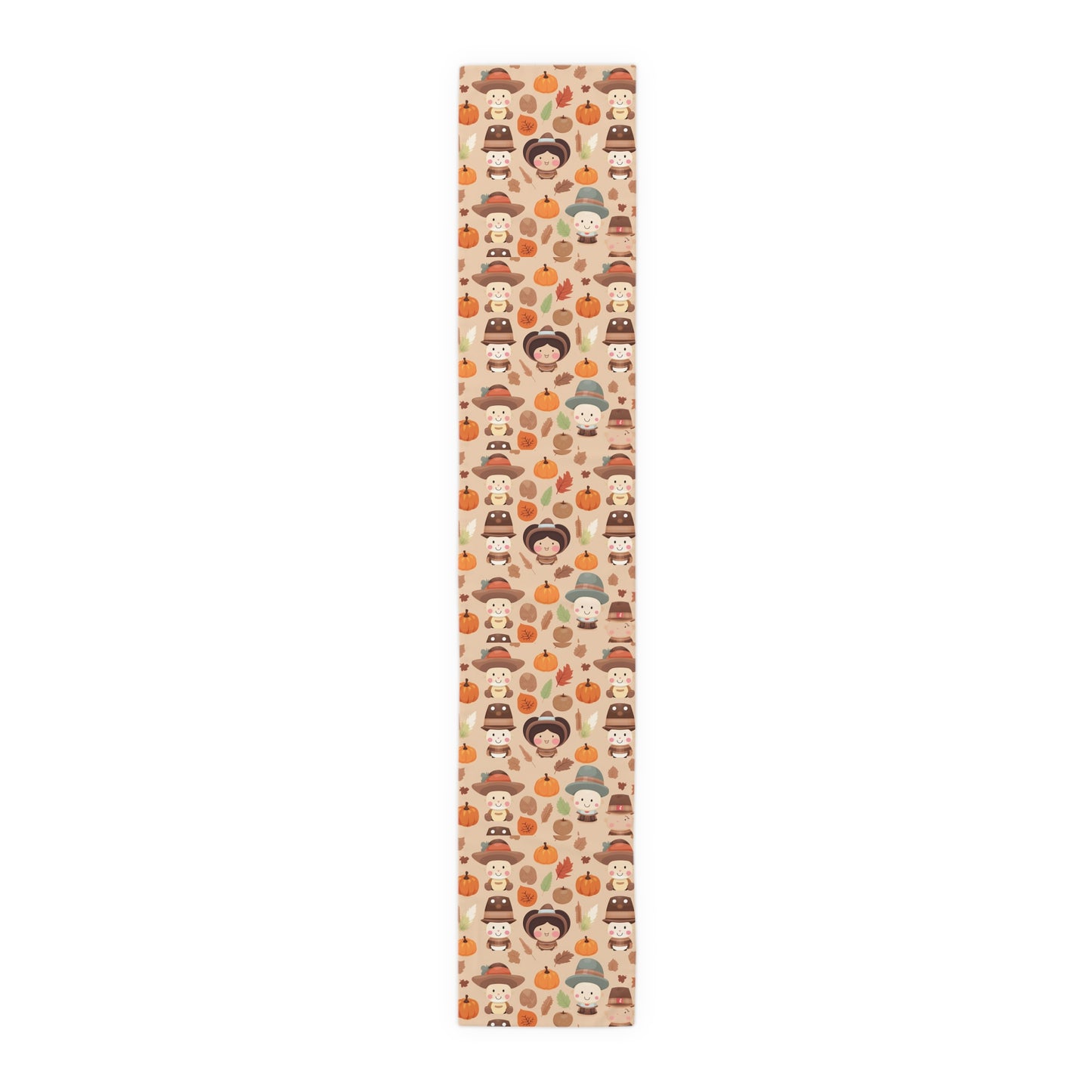 Kawaii Table Runner, Cute Thanksgiving Table Decoration, Holiday Table Cloth,