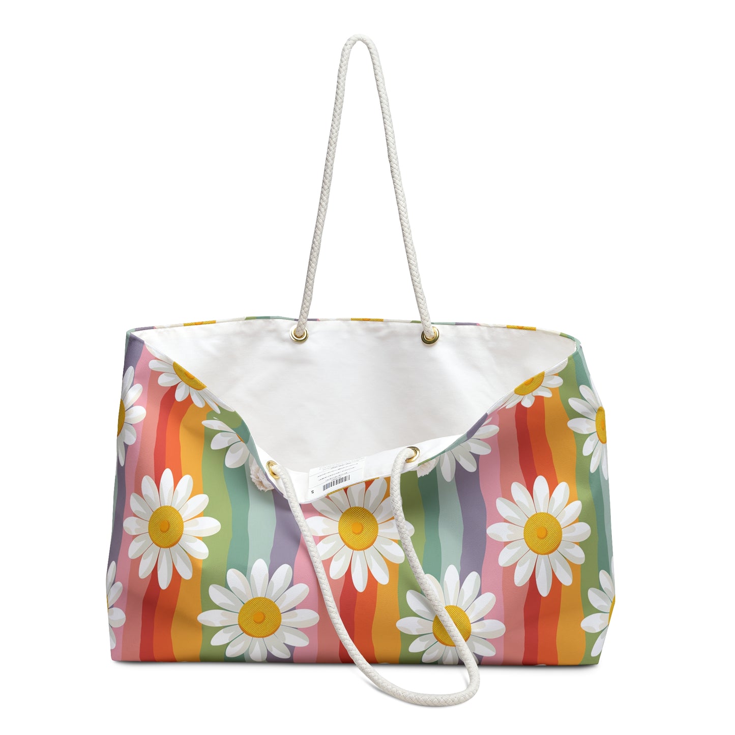 Daisy Weekender Bag, Floral weekender Bag, Rainbow Weekend Bag, Beach Bag Overnight Bag