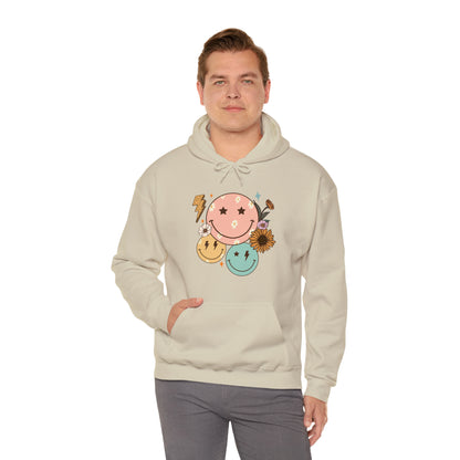 Cool Retro Happy Face Hoodie Sweatshirt Streetwear Unisex Hooded Sweatshirt