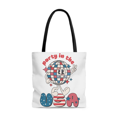 Funny 4th of July Tote Bag, Retro Party in the USA Cute Beach Summer Tote