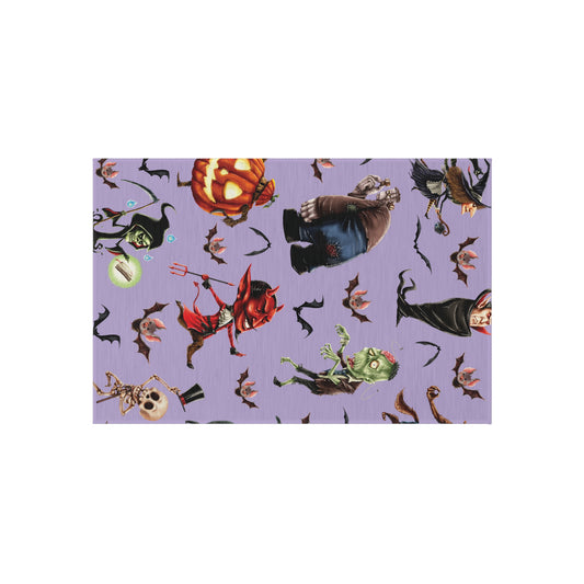 Halloween Outdoor Rug, Spooky Gothic Halloween Mat, Cute Horror Area Rug