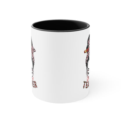 Teacher Valentine Coffee Mug, One Loved Teacher, Accent Coffee Mug, 11oz