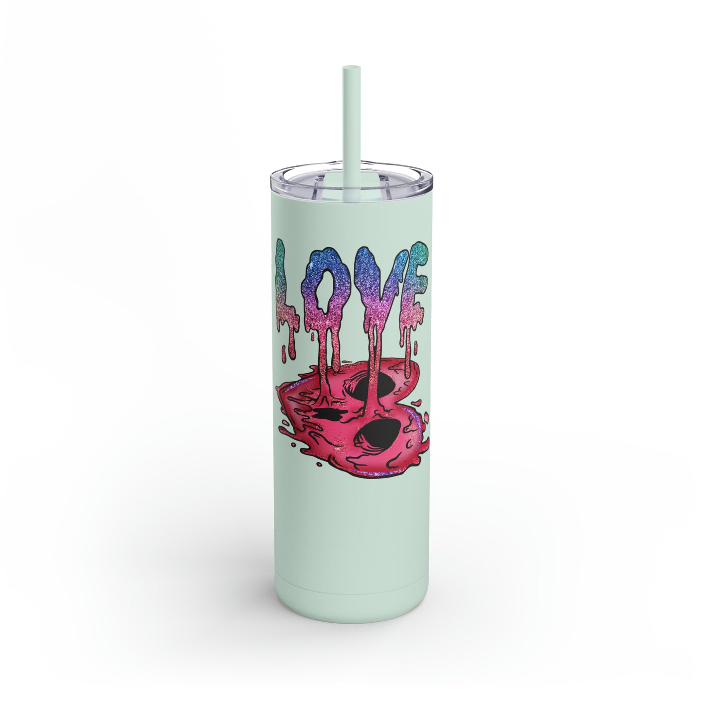 Goth Valentine's Day Tumbler Cup, Maars Maker Skinny Tumbler With Straw, Goth Gifts