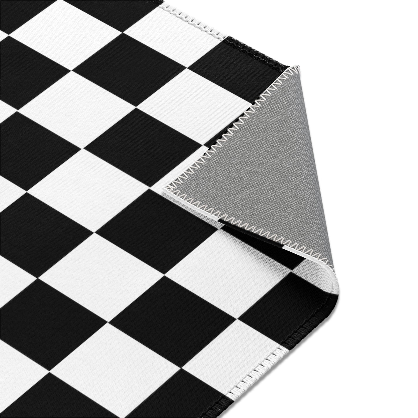 Black and White Checkered Area Rug, Cute Cool Living Room Rug, Minimalist Rug