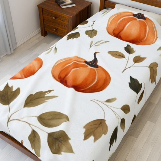 Pumpkin and Leaf Print Cozy Bedding product