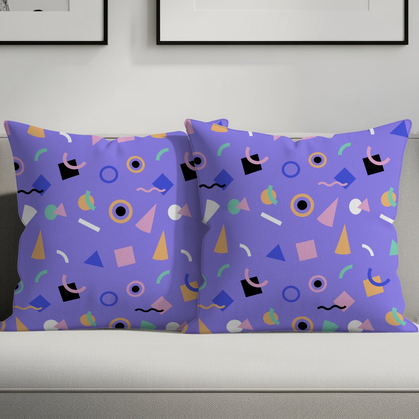 Vibrant Geometric Pattern Decorative Pillow Set