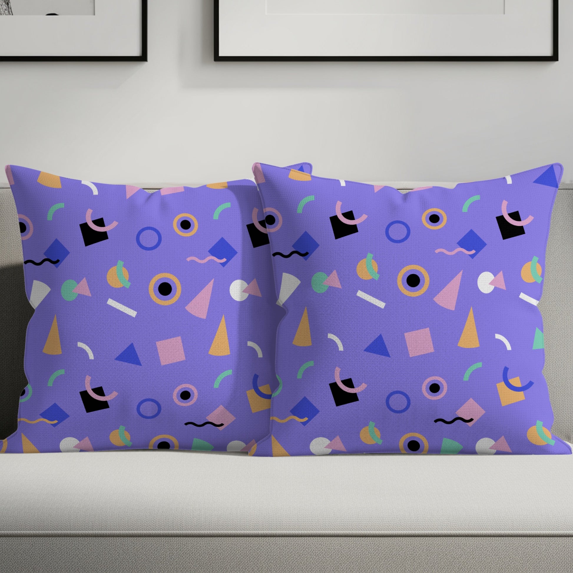 Vibrant Geometric Pattern Decorative Pillow Set