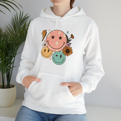 Cool Retro Happy Face Hoodie Sweatshirt Streetwear Unisex Hooded Sweatshirt