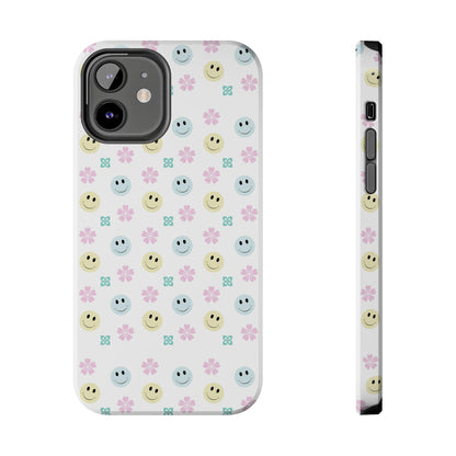 Smiley Face Retro Tough Phone Case, Cute Cool Trendy Biodegradable Phone Case