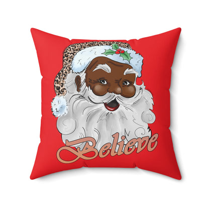Black Santa Pillow, Santa Throw Pillow Cover, Cute African American Christmas Pillow