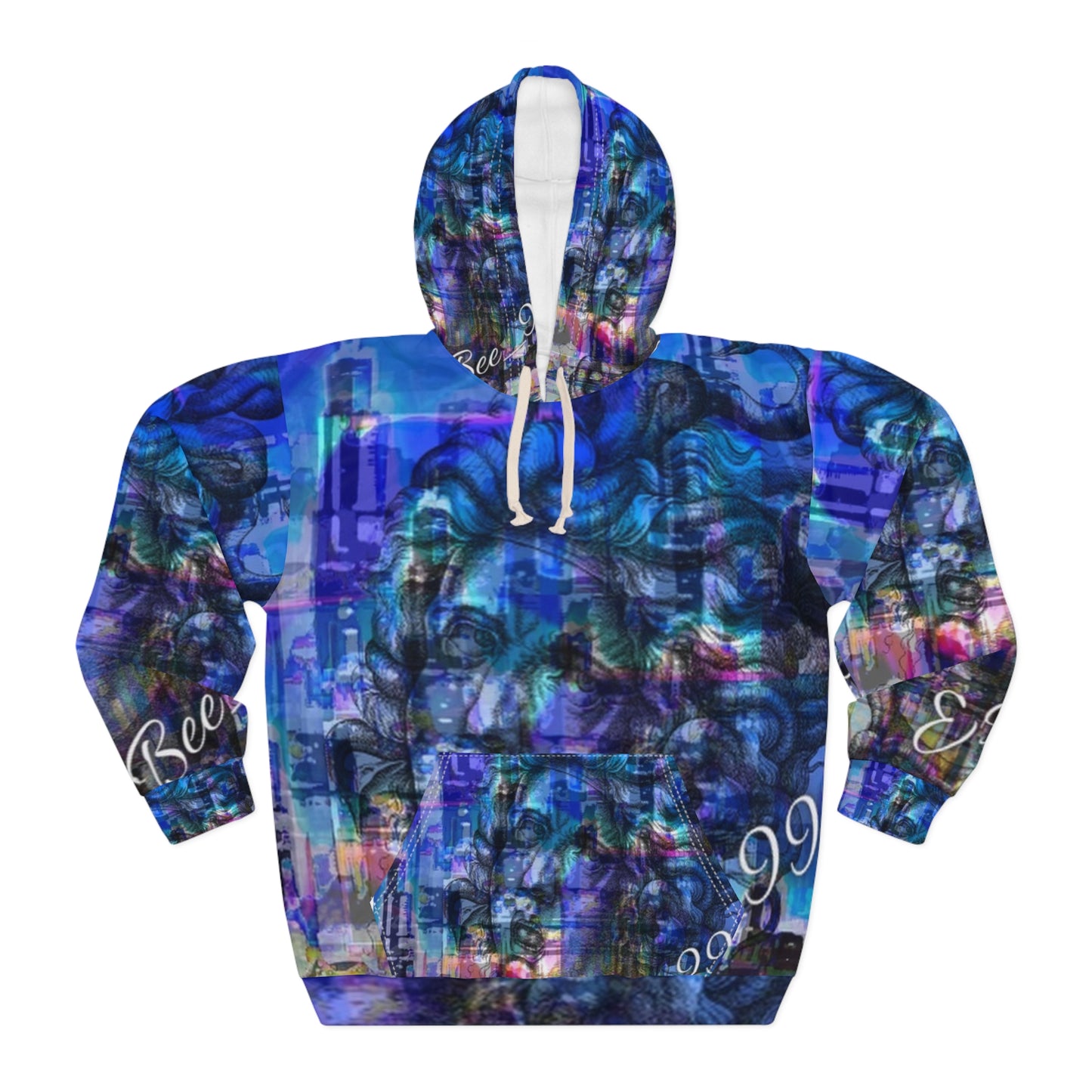 Abstract Medusa Blue Hoodie Dark Academia