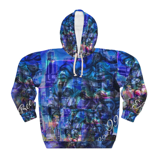 Abstract Medusa Blue Hoodie Dark Academia