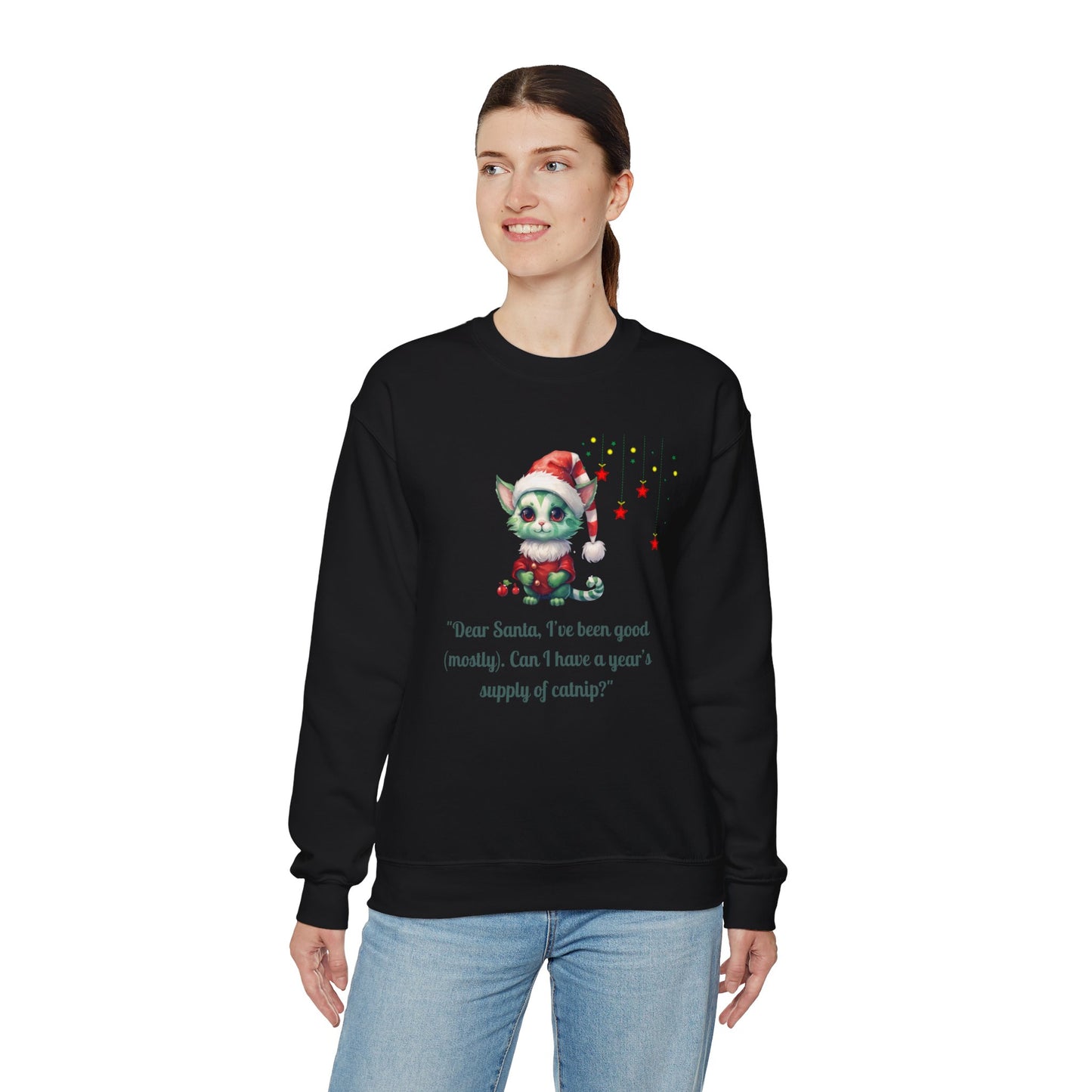 Funny Christmas Cat Sweatshirt - Christmas Crewneck- Holiday Sweatshirt