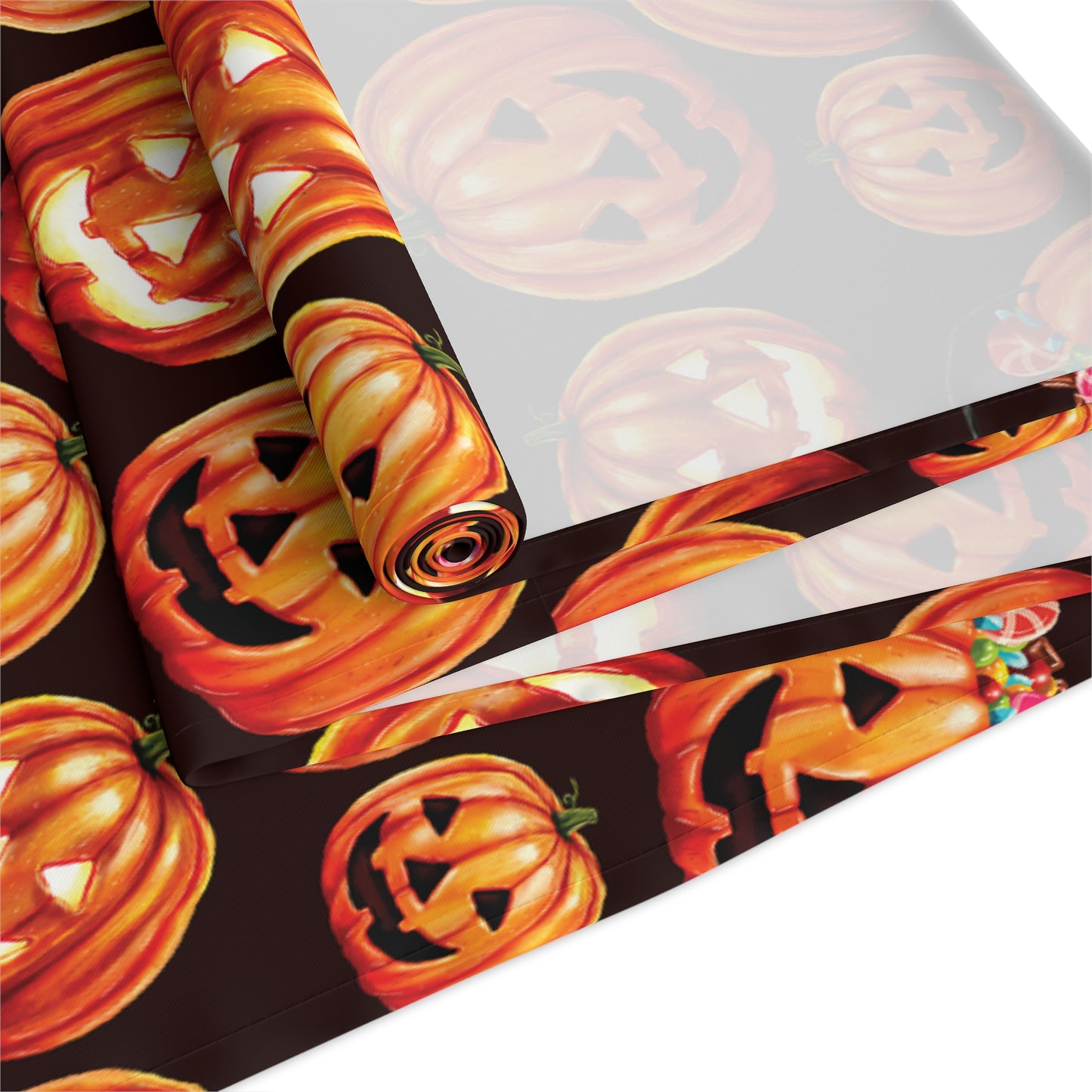 Halloween Pumpkins Table Runner, Holiday Table Cloth Cute Table Decor