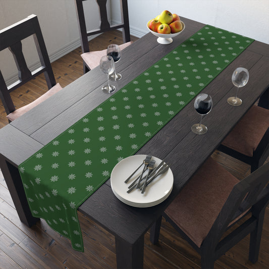 Green Christmas Table Runner, Elegant Table Decoration, Holiday Table Cloth