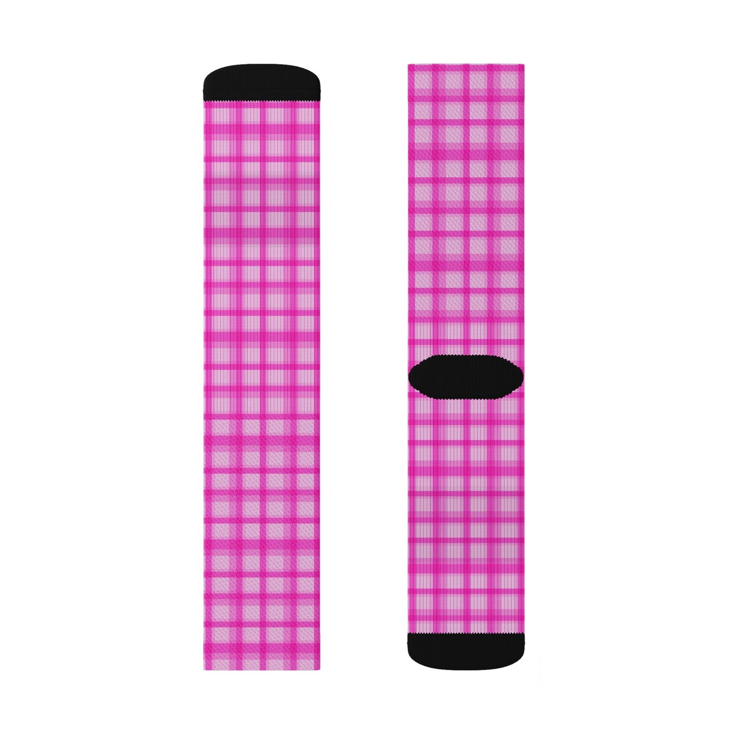 Pink Checkered Novelty Socks Valentine's Day Socks, Cute Sublimation Socks