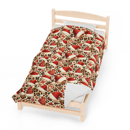 Velveteen Plush Blanket - Leopard Print Christmas Throw Blanket Couch
