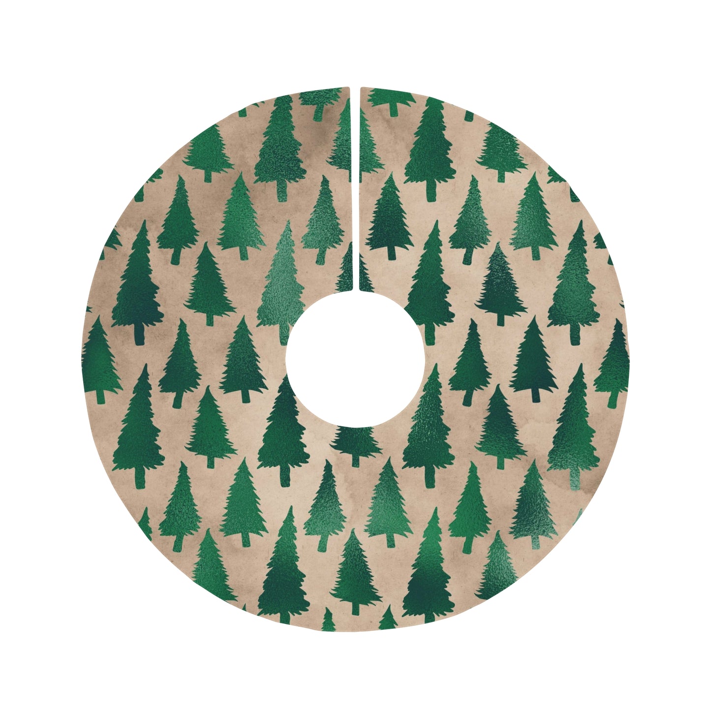 Green Evergreen Tree Skirt, Seasonal Decor Christmas, Round Tree Skirt,